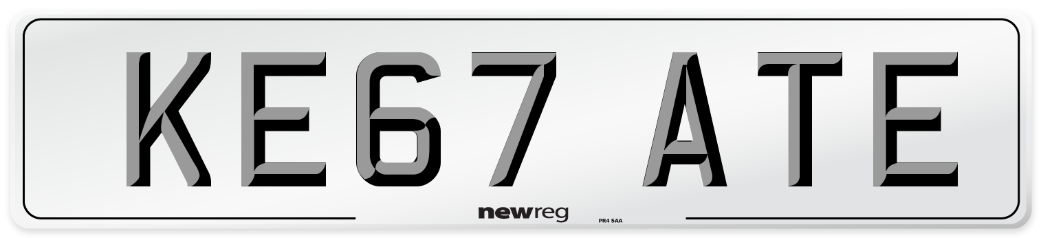 KE67 ATE Number Plate from New Reg